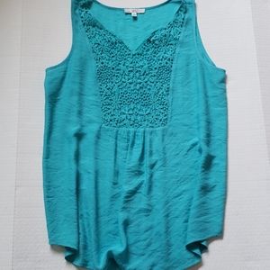 NWOT Spense Aqua Blue Tank Top Lightweight